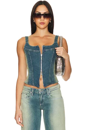EB DENIM Rainy Corset in - Denim-Medium. Size L (also in XS).