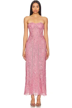 ROCOCO SAND X Revolve Paris Lace Midi Dress in - Mauve. Size M (also in L, S, XS).