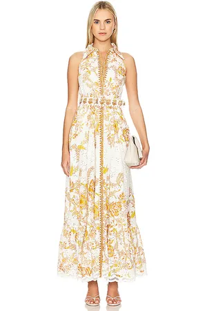 HEMANT AND NANDITA Belted Maxi Dress in - Ivory. Size XL (also in L).