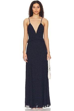 House of Harlow X REVOLVE Bardot Maxi Dress in - Navy. Size M (also in S, XL).