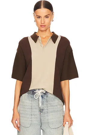 WAO Short Sleeve Stripe Knit Polo in - Multi. Size XL/1X (also in L).