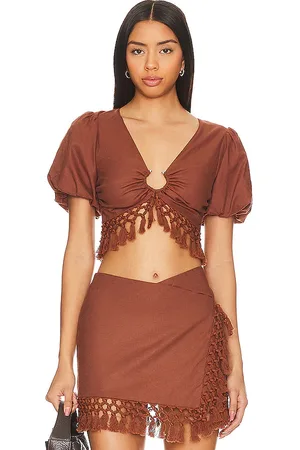 Tularosa Lexi Top in - Chocolate. Size L (also in XS, XXS).