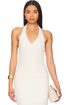 LnA Sophie Rib Halter Top in - White. Size L (also in XL).