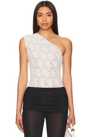 Miaou Jade Bodysuit in - White. Size S (also in XL, XS).