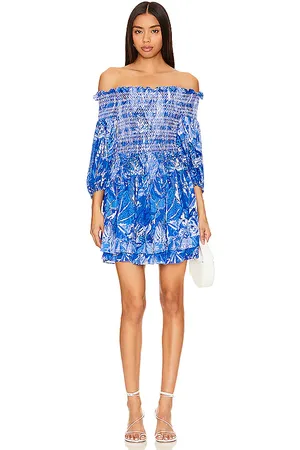 POUPETTE ST BARTH Britney Mini Dress in - Blue. Size M (also in S, XS).