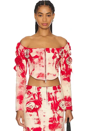 Lado Bokuchava Crop Venom Top in - Red. Size M (also in XL).