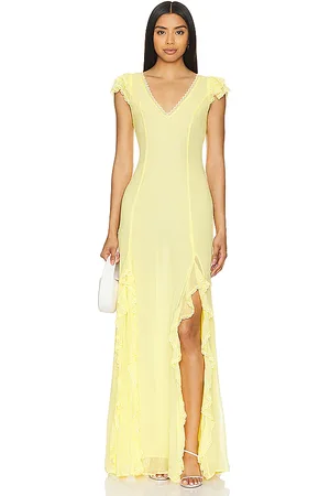 Tularosa Taylor Gown in - Lemon. Size M (also in XL, XS).