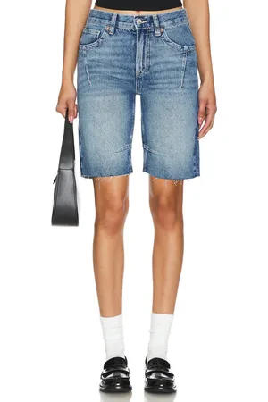 Free People Ghost Town Long Short in - Denim-Medium. Size 24 (also in 25, 26).