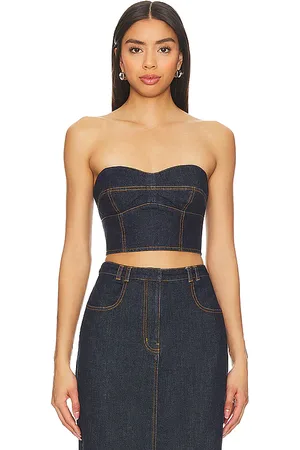 Amanda Uprichard Franklin Top in - Denim-Dark. Size S (also in XS).