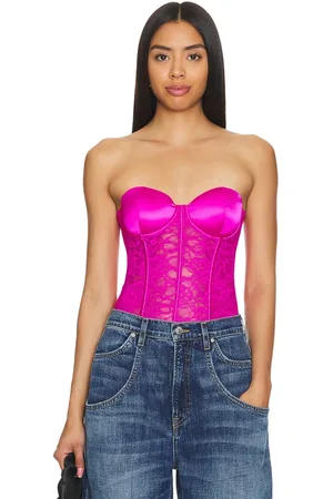 FLEUR DU MAL X REVOLVE Boned Bustier in - Pink. Size M (also in S, XS).