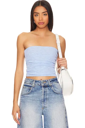 Free People Boulevard Tube Top In in - Baby Blue. Size L (also in M, XL).