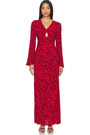 FAITHFULL THE BRAND Santino Maxi Dress in - Red. Size M (also in S, XS).