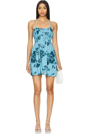 FAITHFULL THE BRAND X REVOLVE Lea Mini Dress in - Blue. Size M (also in XS).