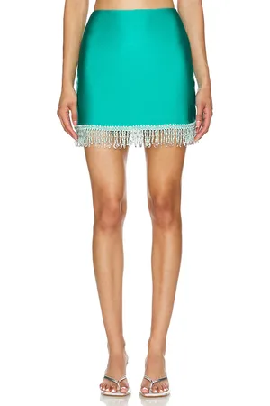 PATBO Beaded Mini Skirt in - Teal. Size S (also in XL).