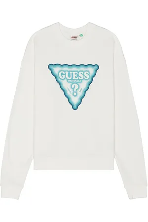 Guess Multi-Color Triangle Crewneck in - White. Size L (also in XL/1X).