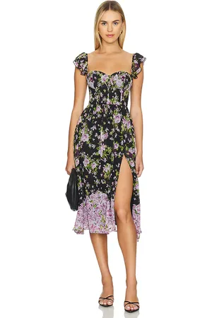 MORE TO COME Roxanne Midi Dress in - Purple. Size S (also in XS, XXS).