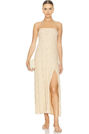 MISA Aicha Dress in - Beige. Size L (also in M, S, XL).
