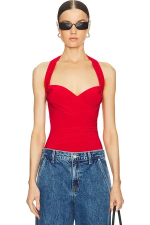Norma Kamali Cayla Bodysuit in - Red. Size L (also in XL, XS, XXS).