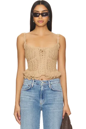 MAJORELLE Taissa Corset Top in - Neutral. Size L (also in M).