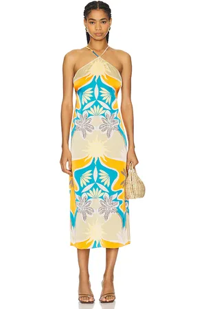 MISA Ashanti Dress in - Orange. Size L (also in M, S, XS, XXS).