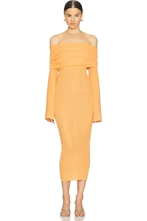 SER.O.YA Tallulah Midi Dress in - Orange. Size M (also in S).