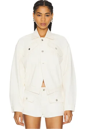 GRLFRND Amelia Oversized Cinched Waist Jacket in - Beige. Size L (also in XL).