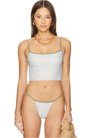 FAITHFULL THE BRAND Manon Crop Top in - Olive. Size M (also in S, XS).