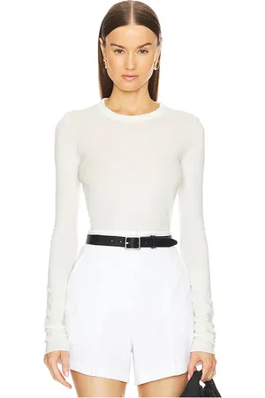 Cotton Citizen Marbella Long Sleeve Top in - Ivory. Size L (also in M, S, XS).