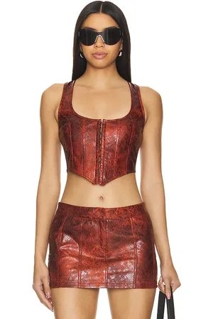 superdown Juno Faux Leather Top in - . Size M (also in S).