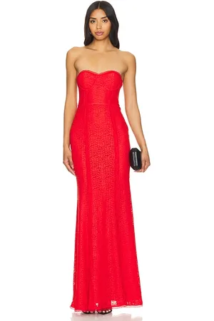 MAJORELLE Mari Elena Gown in - Red. Size L (also in M, S, XL).