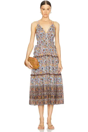 ULLA JOHNSON Rosa Dress in - Multi. Size 10 (also in 8).