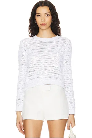 AUTUMN CASHMERE Mesh Crew Sweatshirt in - White. Size L (also in XS).