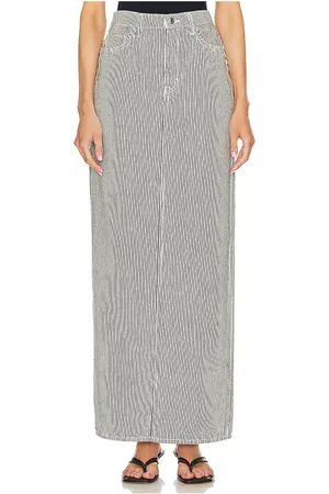 GRLFRND Amara Maxi Pencil Skirt With Back Slit in - Black. Size 23 (also in 24, 27).