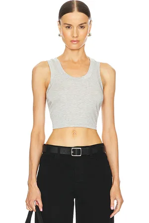 Norma Kamali Cropped Racer Tee in - . Size L (also in M, S, XL, XS).