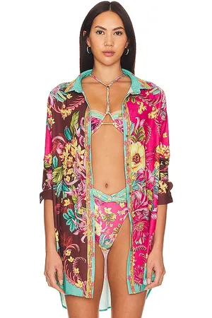 Agua Bendita X Revolve Crystal Shirt in - Pink. Size M (also in S).