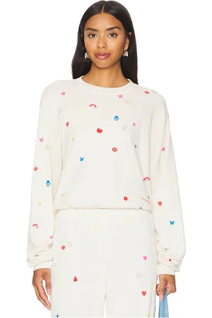 LAUREN MOSHI Spalding Drop Shoulder Crop Pullover Charm Elements in - . Size L (also in M, S, XL).