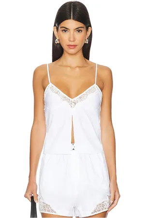 FLEUR DU MAL Lace Insert Poplin Cami in - . Size L (also in XS).