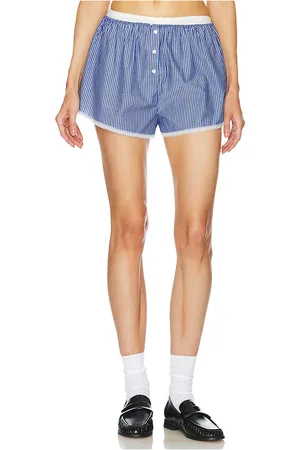 Helsa Pinstripe Poplin House Short in - Multi. Size L (also in M, S, XL, XS).
