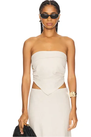 FAITHFULL THE BRAND Antibes Strapless Top in - Beige. Size M (also in XS).