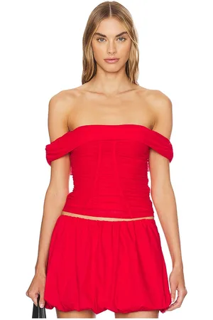 MAJORELLE Cara Top in - Red. Size S (also in XS).