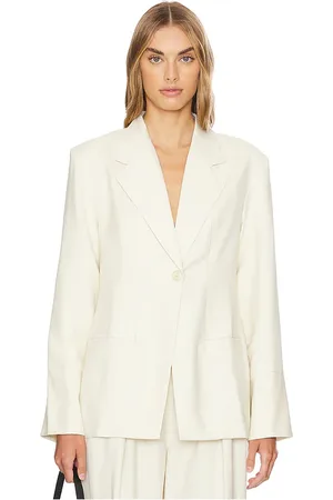 FAITHFULL THE BRAND Soleil Blazer in - Ivory. Size M (also in S, XS).