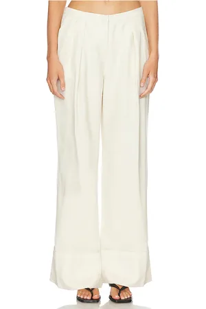 FAITHFULL THE BRAND Soleil Trouser in - Ivory. Size L (also in M, S, XS).