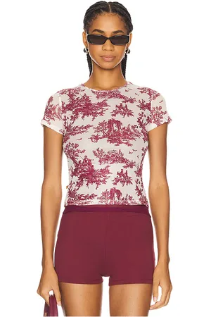 Miaou Mini Tee in - Burgundy. Size XS (also in XXS).