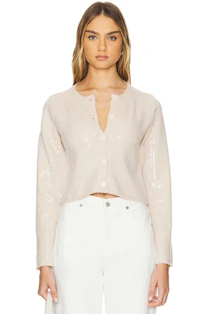 LINE & DOT Shine On Cardigan in - Beige. Size L (also in XL).