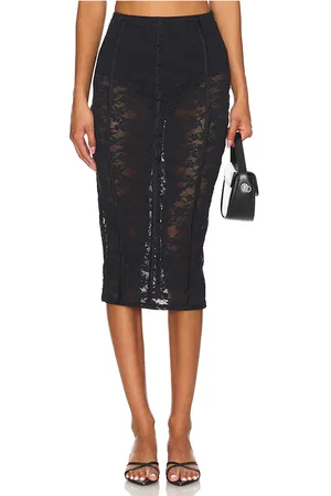 FLEUR DU MAL Le Stretch Lace Pencil Skirt in - . Size L (also in M, S, XS).