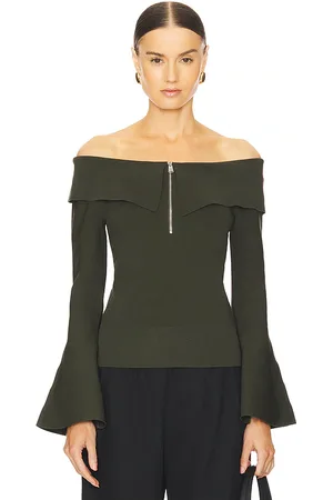 Simkhai Rebecka Off Shoulder Top in - Green. Size M (also in S, XS).