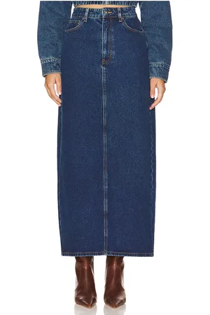 Bardot Evianna Denim Maxi Skirt in - Denim-Dark. Size 10 (also in 2, 4, 8).