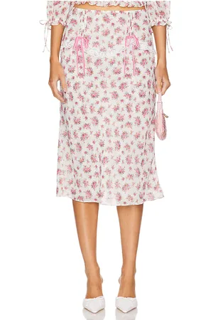 For Love & Lemons Etienne Midi Skirt in - . Size L (also in M, S, XL, XS).