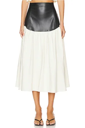 WeWoreWhat Drop Waist Midi Skirt in - Ivory. Size S (also in XS).