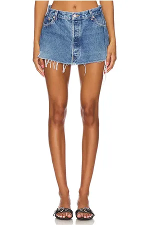 EB DENIM Angeli Mini Skirt in - Blue. Size L (also in M, S).